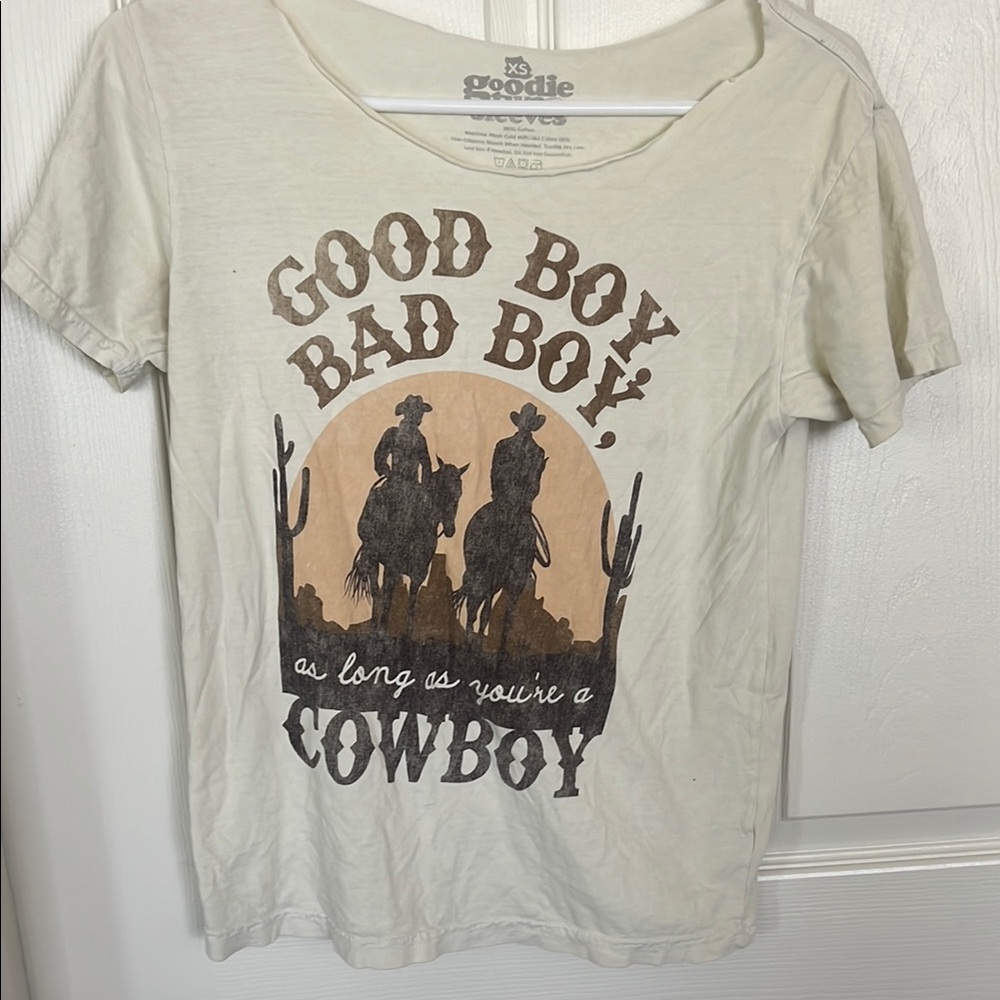 Kids Cowboy Graphic Tee - Cream